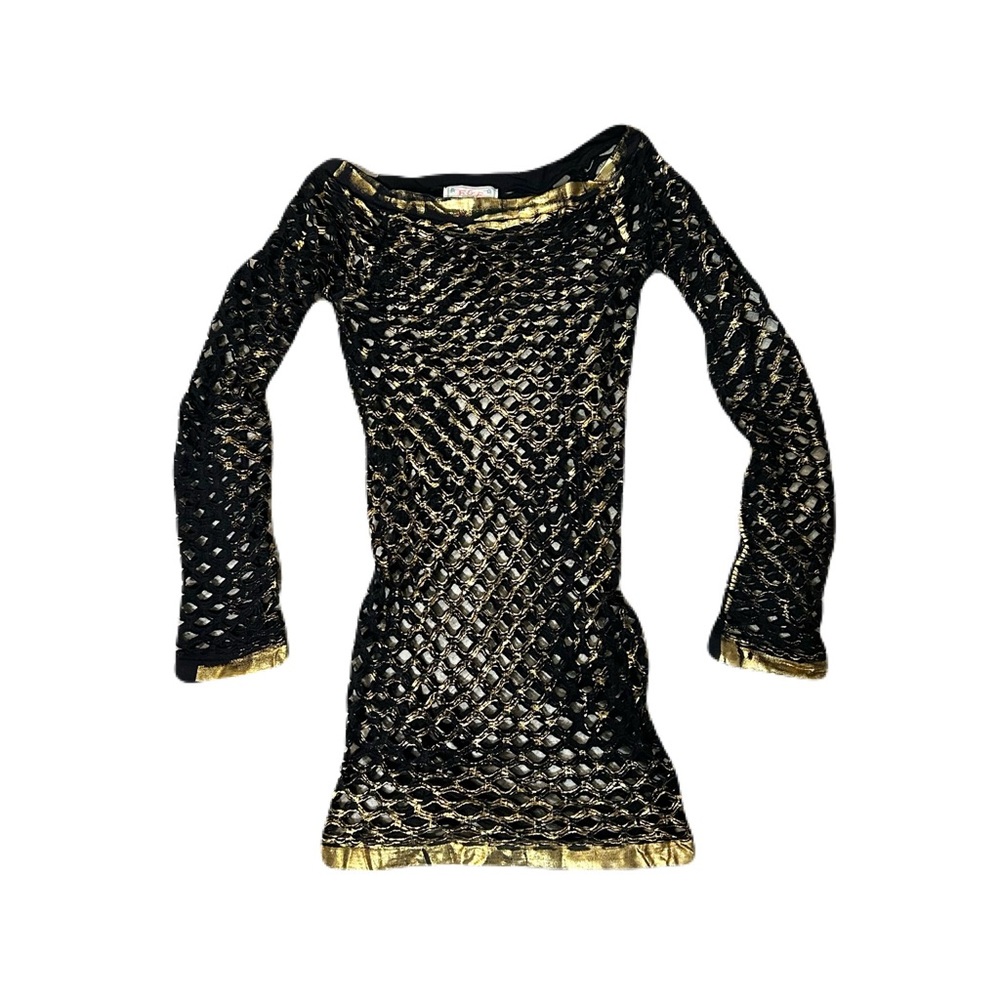 Fishnet top-black and Gold - Picture 2 of 4